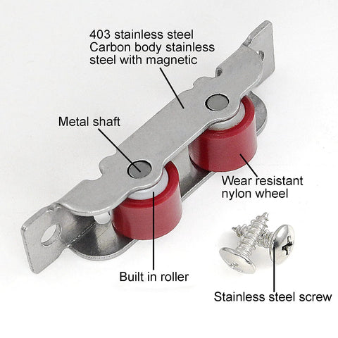 Double Wheel Window Pulley Kit With Screws For 14mm Slot Width Sliding Windows And Doors Heavy Duty Stainless Steel Rollers Set