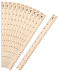 Wooden Rulers Bulk Pack 12 Inch Measuring Rulers With Inches And Centimeters Durable Wood Rulers fanned out and aligned
