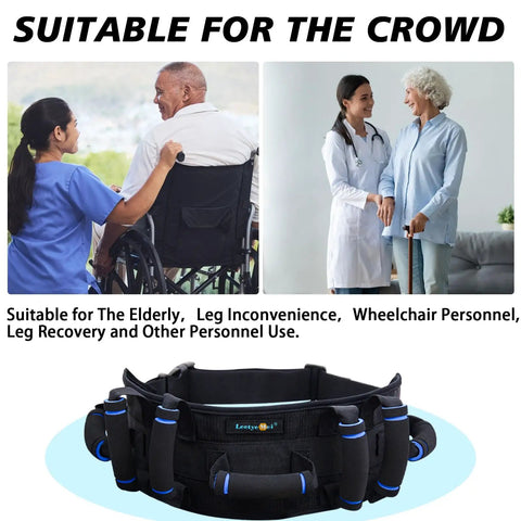 All In One Gait Belt For Seniors With Seven Handles For Safe Patient Transfers Grab And Go Quick Release Buckle Medical Lift