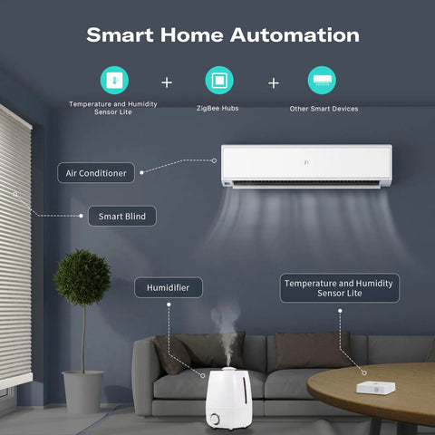 Smart home setup showing Zigbee Temperature And Humidity Sensor Lite 3 Pack For Smart Home Smart Thermometer and Hygrometer