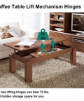 Hefty Black Steel Coffee Table Lift Top Hinge Pair Featuring Smooth As Butter Glide Mechanism And No Sweat DIY Install For Effortless Furniture Refresh And Awesome Lounge Vibes with 70 lbs capacity.