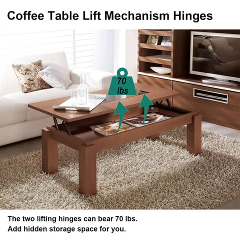 Hefty Black Steel Coffee Table Lift Top Hinge Pair Featuring Smooth As Butter Glide Mechanism And No Sweat DIY Install For Effortless Furniture Refresh And Awesome Lounge Vibes with 70 lbs capacity.