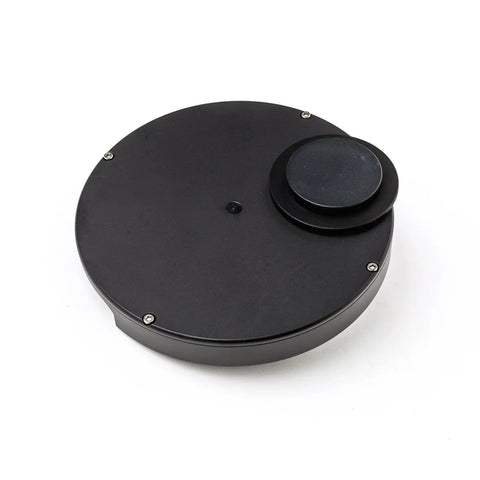 1.25 Inch 9 Position Telescope Filter Wheel With Quick Rotary Switch For Easy Access To Nine 1.25 Inch Filters shown closed on white