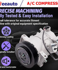 Premium Ac Compressor With Integrated Clutch For Jeep Compass Caliber Patriot 2009 To 2017 close-up showing precise machining features.
