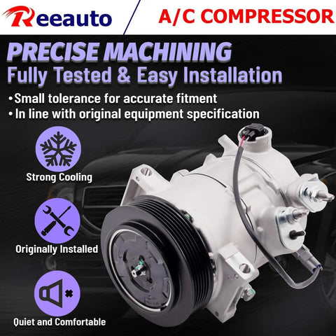 Premium Ac Compressor With Integrated Clutch For Jeep Compass Caliber Patriot 2009 To 2017 close-up showing precise machining features.