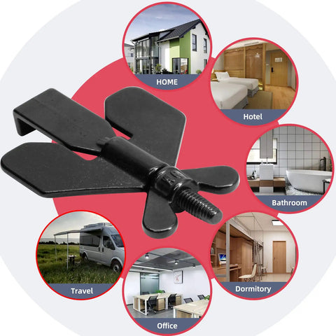 Portable Door Lock Security Device 3 In 1 Privacy Lock For Home Hotel Apartment And Travel with various use cases shown.