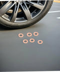 120 Pcs Metal Welding Washers Round Iron Dent Repair Kit For Auto Body Paintless Dent Removal DIY Dent Puller Discs And Welding Ring Washers Heavy Duty Pro Grade Car Body Repair Tool Set For Quick Flexible Dent Fix, rose gold washers on car panel