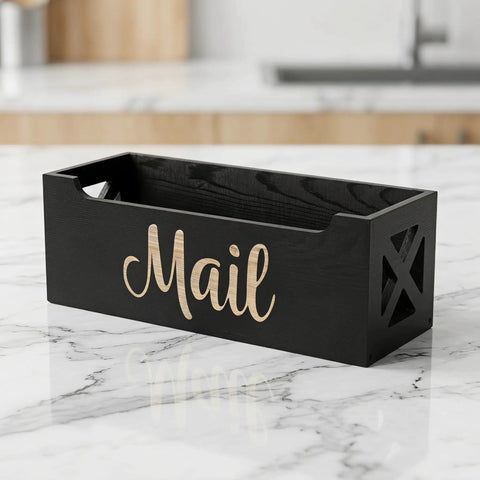 Wood Wall Mount Mail Organizer Keeps Envelopes Bills Letters And Cards Neatly In One Sweet Spot Ideal Home Office Storage