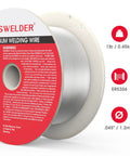 Go-To ER5356 Aluminum Welding Wire.045 Inch MIG Wire, 1 Pound ABS Spool, Magnesium AlMg5 Alloy, product label visible