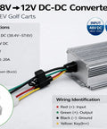 Real Deal Straight Up Solid 48V To 12V DC DC Step Down Converter For Electric Golf Carts 240W 20A with aluminum casing and wiring.