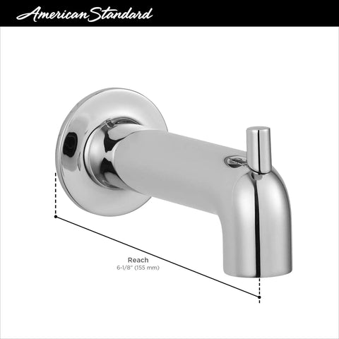 Studio S Slip On Diverter Tub Spout Polished Chrome 6 Inch Center To Outlet Slip On Fit For One Half Inch Copper Pipe