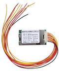 Hassle Free 36V 10S Lithium Battery BMS Featuring 30A Smart Balancing Protection Board with multiple connecting wires.