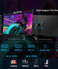 34 Inch Ultrawide Curved Gaming Monitor 3440x1440 UWQHD With Up To 200Hz Refresh Rate overview with ports and features