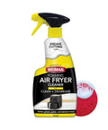 Weiman Foaming Air Fryer Cleaner spray bottle (14 oz) with yellow/black label and round red sponge pad