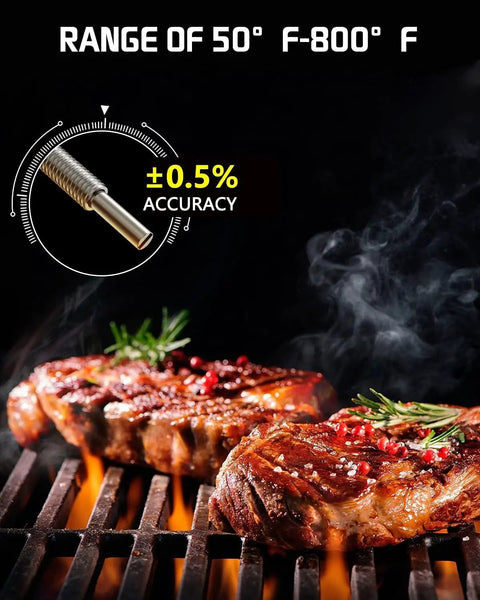 Large Dial Grill Thermometer Two And Three Eighths Inch 50 to 800 Fahrenheit Outdoor Grill Smoker And Oven Temperature Gauge with steak