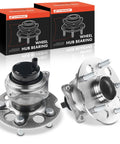Two Pack Rear Wheel Bearing And Hub Assemblies With ABS For Toyota RAV4 1996 To 2005 FWD Only showing front view with packaging