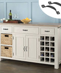 12 Pack Rustic Barn Door Handles Do It All Black 3 Inch Gate Pulls For Cabinets Closets Garage Drawers Indoor Outdoor Use 66mm Hole To Hole Screws Included displayed on white cabinet with wine storage
