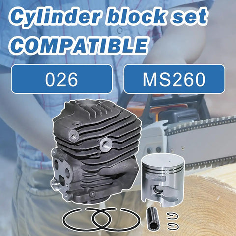 51mm Cylinder Piston Kit For K750 K760 Husqvarna Partner Cutoff Concrete Saw Replacement displayed with chainsaw