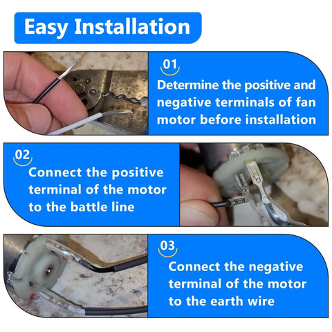 Installation steps for 12V DC Fan Motor For RV Vent Fans With Round Shaft Fits Ventline BVD0218-00 And Ventline Ventadome Replacement