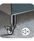 Kick Heavy Moves To The Curb 4 Pack Swivel Caster Wheels And Adjustable Furniture Feet on a couch leg, designed for quiet rolling.
