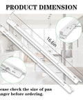 Left and Right Refrigerator Pan Hanger Replacement dimensions showing easy fit drawer slide support rails for Frigidaire Kenmore.