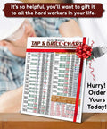 Dead Nuts Accurate Magnetic Tap And Drill Metric Conversion Chart 8.5 X 11 Inches displayed with a gift bow on a workbench.