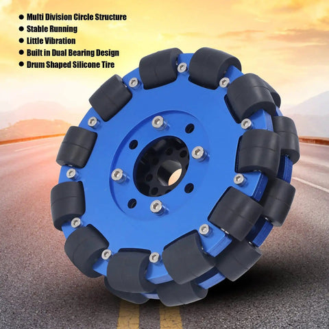 5 Inch Omnidirectional Robot Wheel With 127mm Aluminum Hub And Silicone Rollers, Low Vibration Mecanum Wheel For DIY Robots