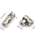 4 Pcs 3mm To 3mm Universal Joint Shaft Couplings With Screws For Motor, 45 Steel, Electroplated And Wear Resistant