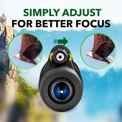 Long Range 10x42 High Powered Monocular For Bird Watching Hunting And Sports Great For Wildlife Viewing Lightweight Pocket Telescope With Bak4 Prism Easy Grip And Vibrant Clarity For Adults Bang For Buck, front view