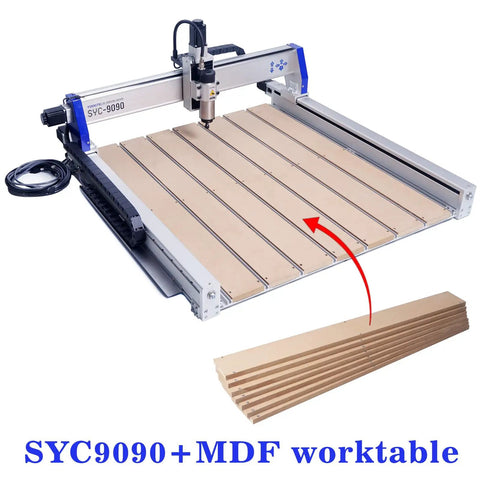 Shop Ready Heavy Duty 4 Axis 9090 Cnc Router For Wood Engraving Milling Drilling Machine with MDF worktable and tool.