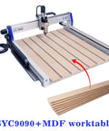 Heavy Duty CNC Router Machine With Powerful 1500W Spindle Slick woodworking engraver on MDF worktable for precision milling.