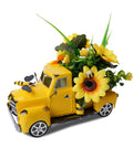 Metal Truck Decor With Sunflowers And Bees, Large Vintage Pickup Table Centerpiece For Living Room Or Kitchen, Yellow Fall Farmhouse Decor