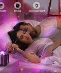 Couple sleeping under galaxy lights from 15 In 1 Star Projector With Remote, Galaxy Night Light And Moon Light, Bluetooth Speaker
