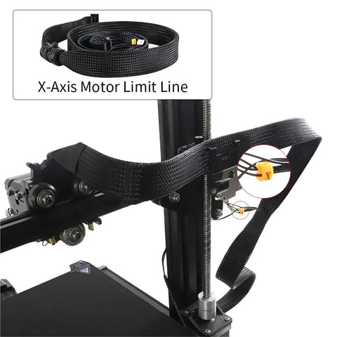 Ender 3 S1 Cable Kit With Screen Cable Flat Cable And X Y Axis Motor Limit Cables For 3D Printer Wiring Replacement And Easy Upgrades For Smoother Moves And Easy Setup, braided black cable
