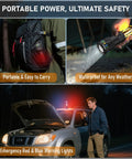 Uber Bright Rechargeable LED Flashlight Lantern for camping in rain, attached to a backpack, emergency vehicle use, 10000 lumens
