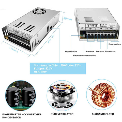 Three Axis 86mm Closed Loop Stepper Motor Kit With 12Nm Torque, 1700 Oz In, 1000 Line Encoder, pro grade servo motion, power supply