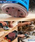 200 Pcs 5 Inch Sanding Discs Hook and Loop Orbital Sander Pads Set With Grits From 40 To 1000 in use on wood projects
