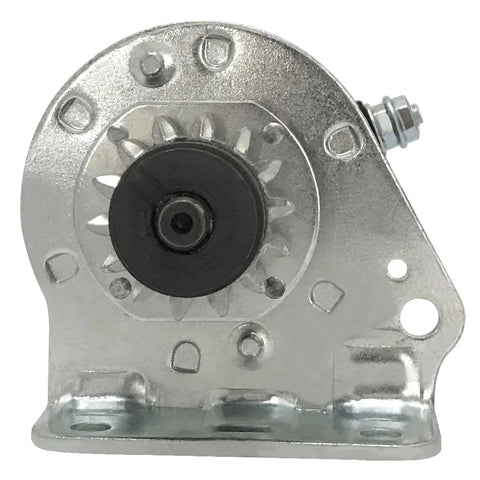 Front view of a Beefy Steel Gear Starter Motor Replacement for Briggs Stratton 14.5 to 19 HP, compatible with lawn tractors.