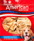 Beefhide Chips Dog Chew Treats Chicken Flavor 22 Oz American Made Thick 100 Percent Natural Rawhide From US Cattle No Additives