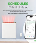 Sleek Wifi Wall Heater Kick The Winter Chill Legit Game Changer App Controlled Smart no hub required, mounted on a wall with heat feature.