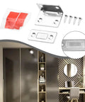 Invisible Magnetic Cabinet Latch No Drill No Hassle Install Door Catch For Wardrobes And Drawers Stainless Steel Silver 38x24mm