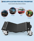 Heavy Duty Vehicle Positioning Dolly Set With Anti Slip V Shaped Tire Platform, 3,000 Lb Capacity Per Set Of Four, Rugged Steel Frame For Safe Moving Of Cars, SUVs, Trucks And ATVs.