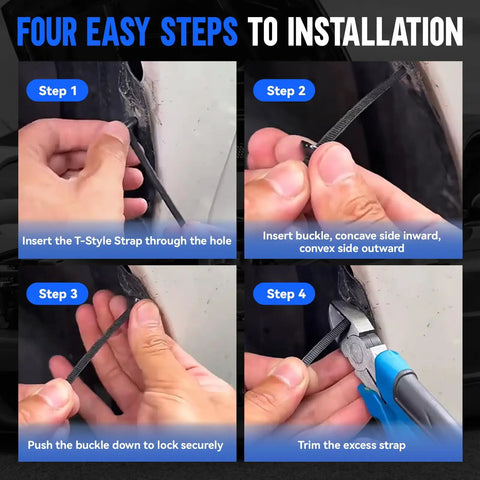 Installation guide for 150 Pcs Nylon Universal Cable Tie Kit With Strap Style Zip Ties And Push Rivets auto body fasteners
