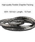 Graphite Gland Packing Rope Seals For Mechanical Seals With Water Pool Pumps Valve Stem Packing Steam Radiator Valves And Boats Marine Seal High Temperature Resistant Corrosion Resistant Easy Ten Minute Install, 1/8 inch by 10 feet.
