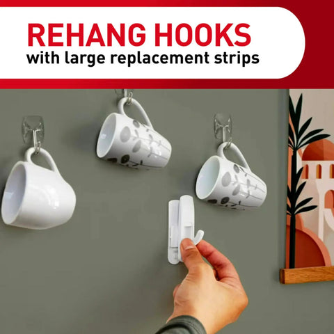 Zero Hassle Replacement Wall Strips For Hooks And Clips Damage Free Adhesive Tape That Sticks Tight Without Damaging Drywall Heavy Duty Multi Size For Shelves And Home Office Decor