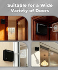 Punch Free 1000g Automatic Screen Door Closer With Double Steel Wire Rope Upgraded 2nd Generation shown on various doors