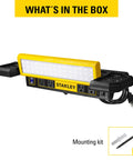 Adjustable 45 COB LED Workbench Light With 1000 Lumens, Built-In AC Outlets, Dual USB Ports, Tool Storage, mounting kit included