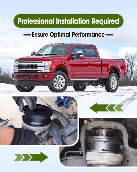 2.5 Inch Front Leveling Kit For Ford F250 F350 Super Duty 4X4 Heavy Duty Suspension Lift System shown during installation.
