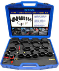 ZKTOOL 19pc turbo boost leak tester kit in blue carrying case with 8 pairs of stepped adapters 1-1/4 to 4-3/8 inches