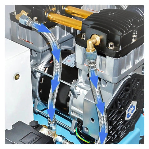 Industrial Grade Silent Air Compressor 800W Pump With 30L Tank Oil Free Quiet Operation 220V Power For Workshop And Garage Projects